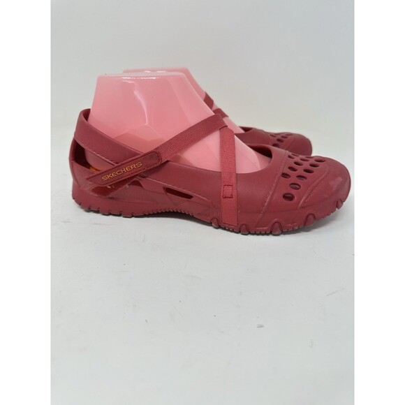 Skechers  Ladies Red Womens Sandals Comfort Foam Flats Summer Shoes UK‎ Size 7.5 - Picture 2 of 9